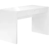 Computer Desk, Home Office, Laptop, Storage Drawers, 48"L, Work, Laminate, Glossy White, Contemporary, Modern