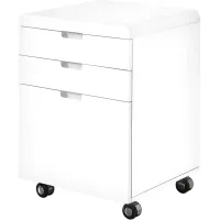 File Cabinet, Rolling Mobile, Storage Drawers, Printer Stand, Office, Work, Laminate, Glossy White, Contemporary, Modern
