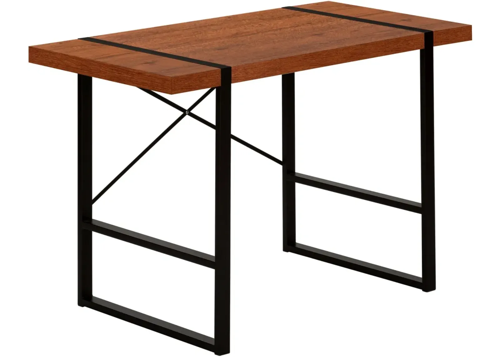 Computer Desk, Home Office, Laptop, 48"L, Work, Metal, Laminate, Brown, Black, Contemporary, Modern