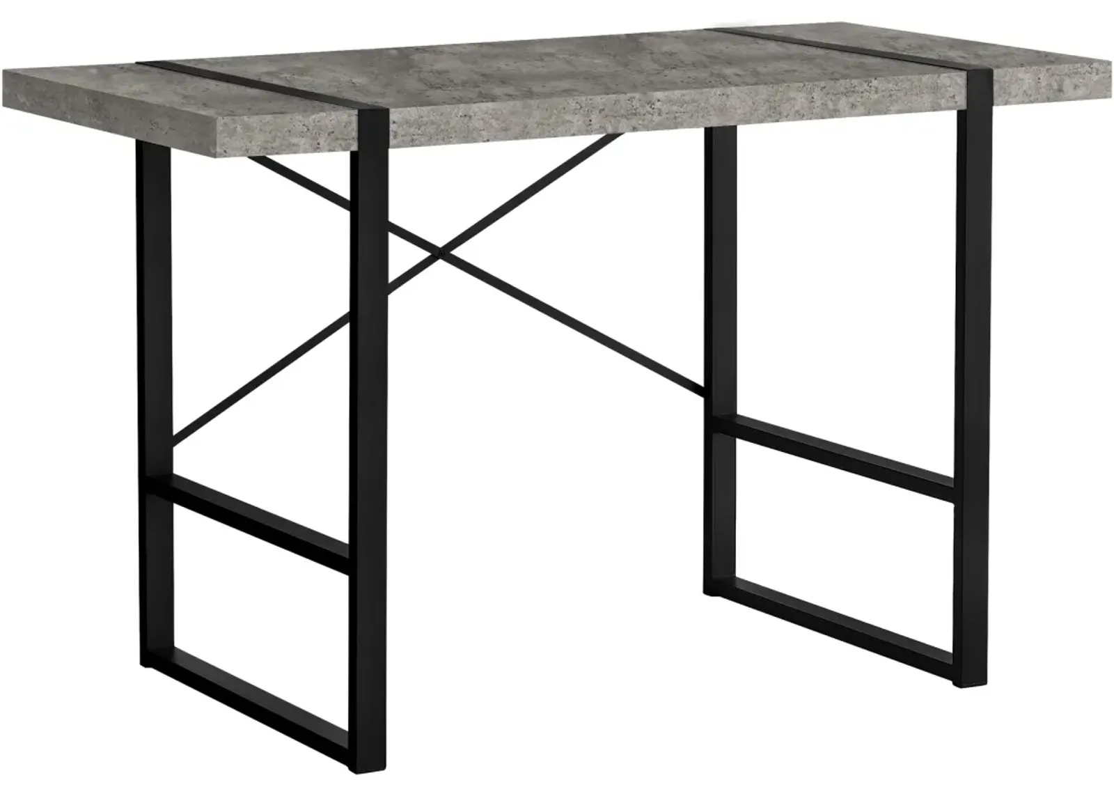 Computer Desk, Home Office, Laptop, 48"L, Work, Metal, Laminate, Grey, Black, Contemporary, Modern