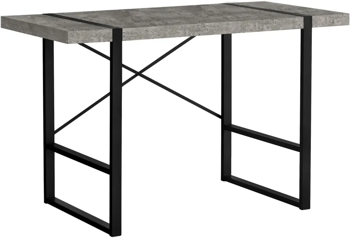 Computer Desk, Home Office, Laptop, 48"L, Work, Metal, Laminate, Grey, Black, Contemporary, Modern