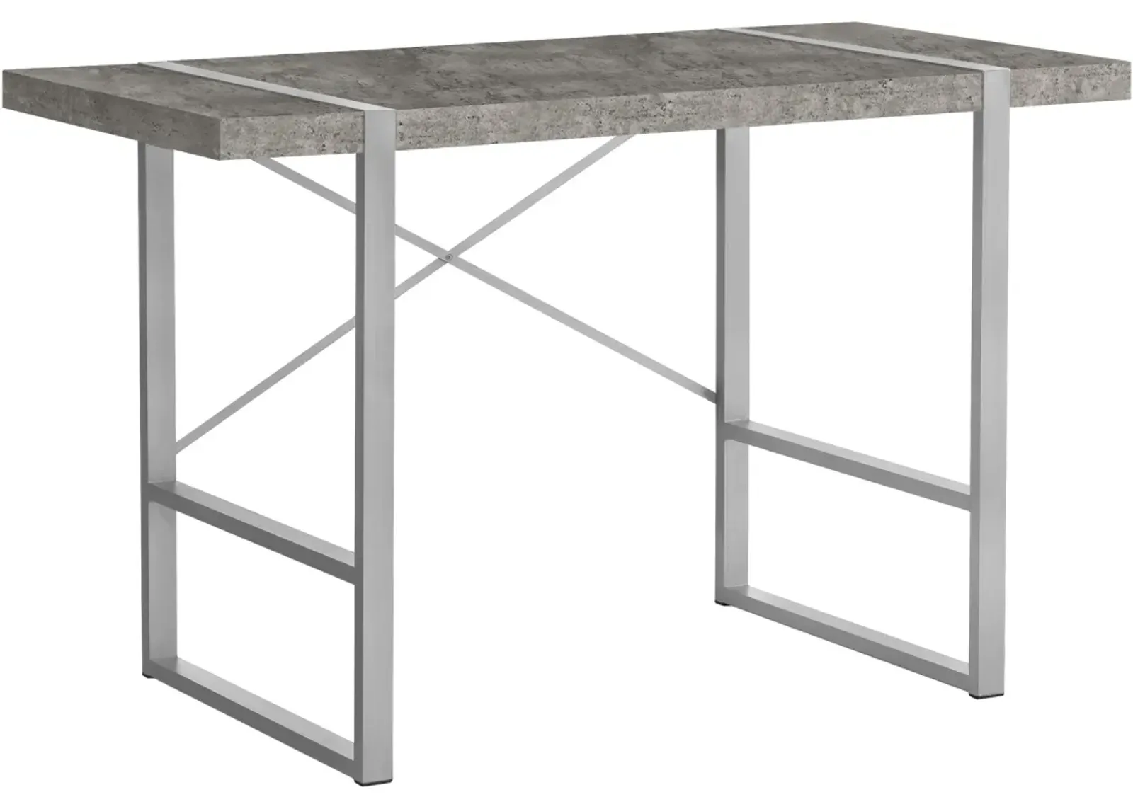 Computer Desk, Home Office, Laptop, 48"L, Work, Metal, Laminate, Grey, Contemporary, Modern