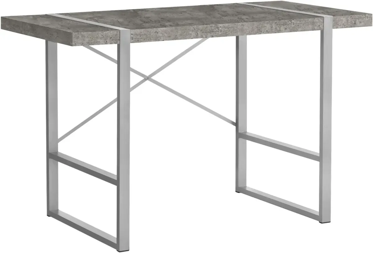 Computer Desk, Home Office, Laptop, 48"L, Work, Metal, Laminate, Grey, Contemporary, Modern