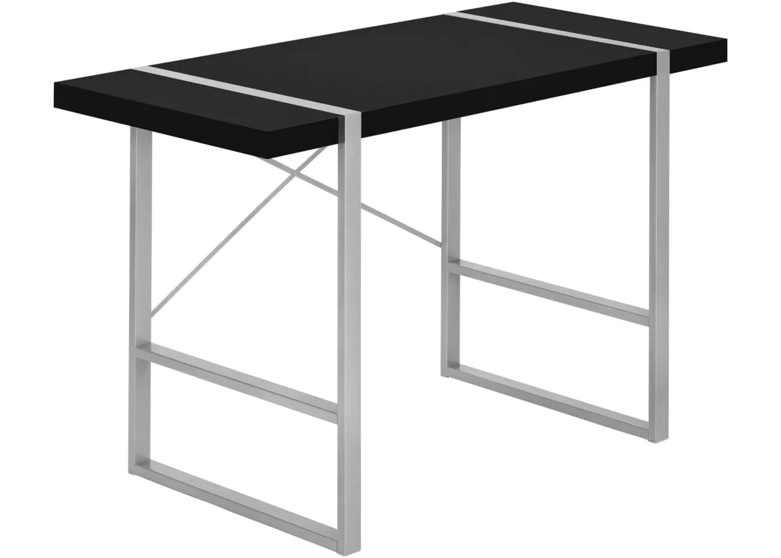 Computer Desk, Home Office, Laptop, 48"L, Work, Metal, Laminate, Black, Grey, Contemporary, Modern