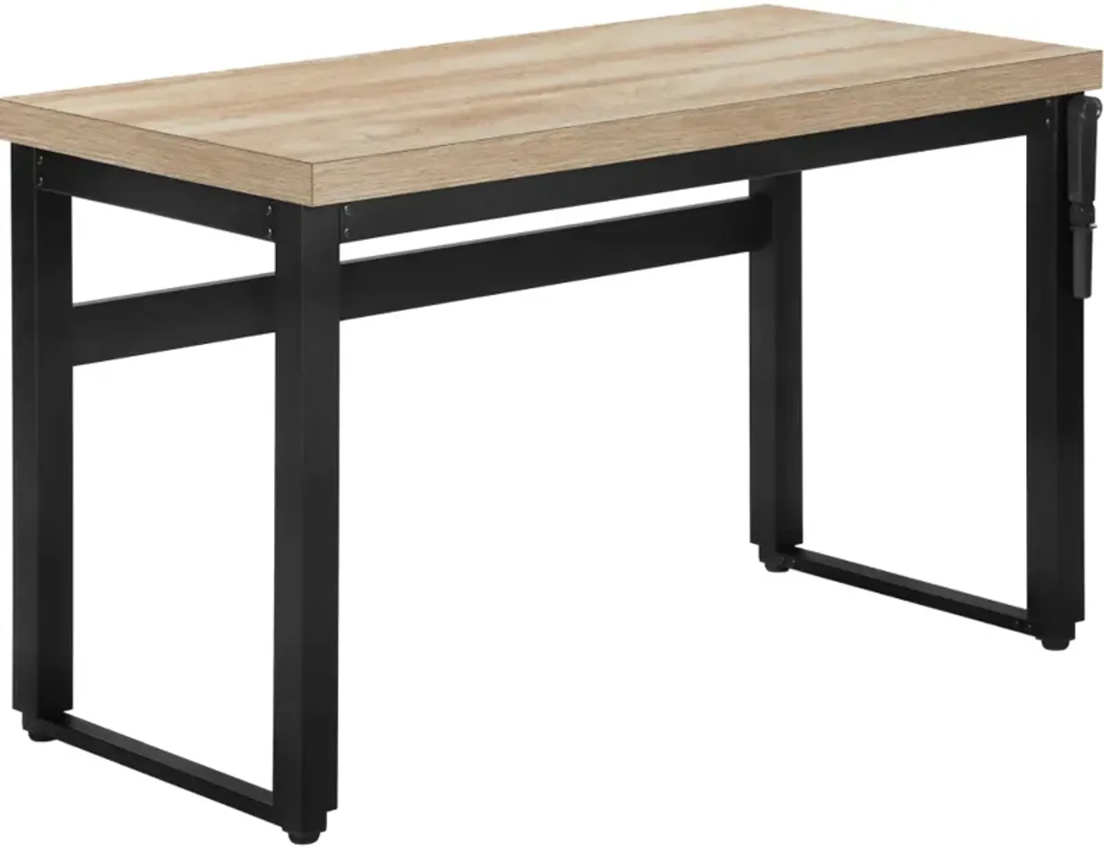 Computer Desk, Home Office, Standing, Adjustable, 48"L, Work, Laptop, Metal, Laminate, Natural, Black, Contemporary, Modern