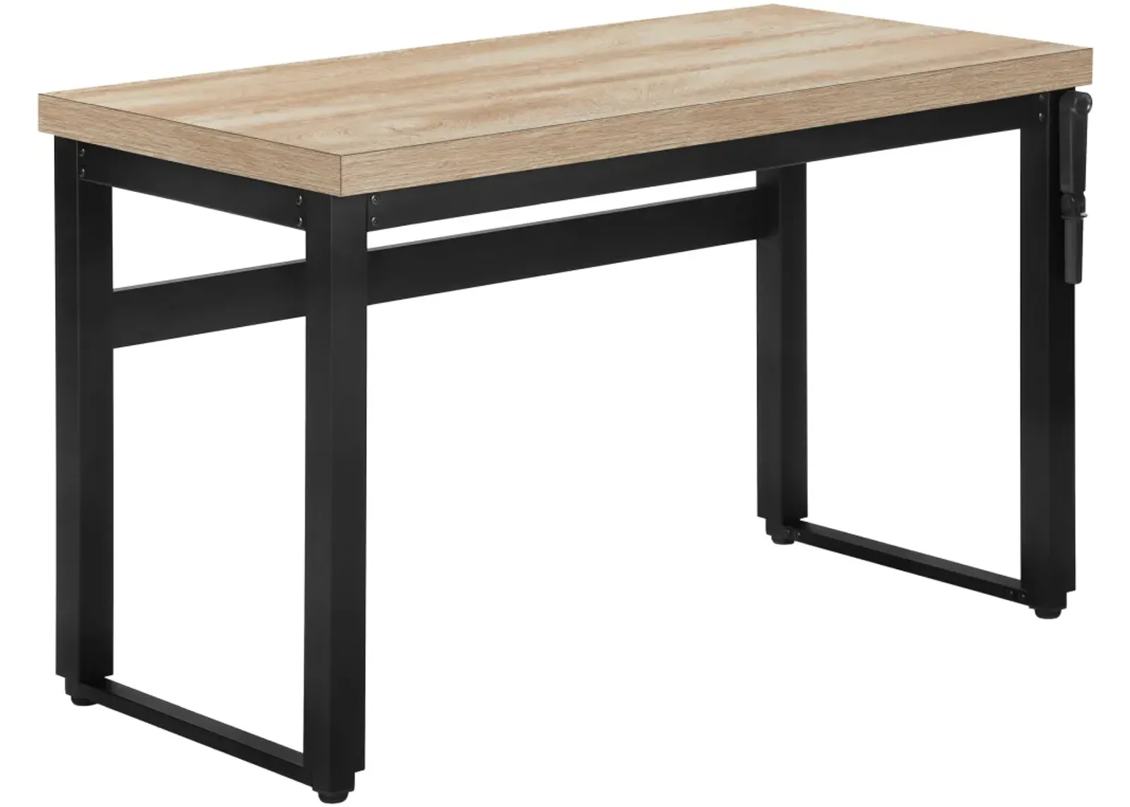 Computer Desk, Home Office, Standing, Adjustable, 48"L, Work, Laptop, Metal, Laminate, Natural, Black, Contemporary, Modern