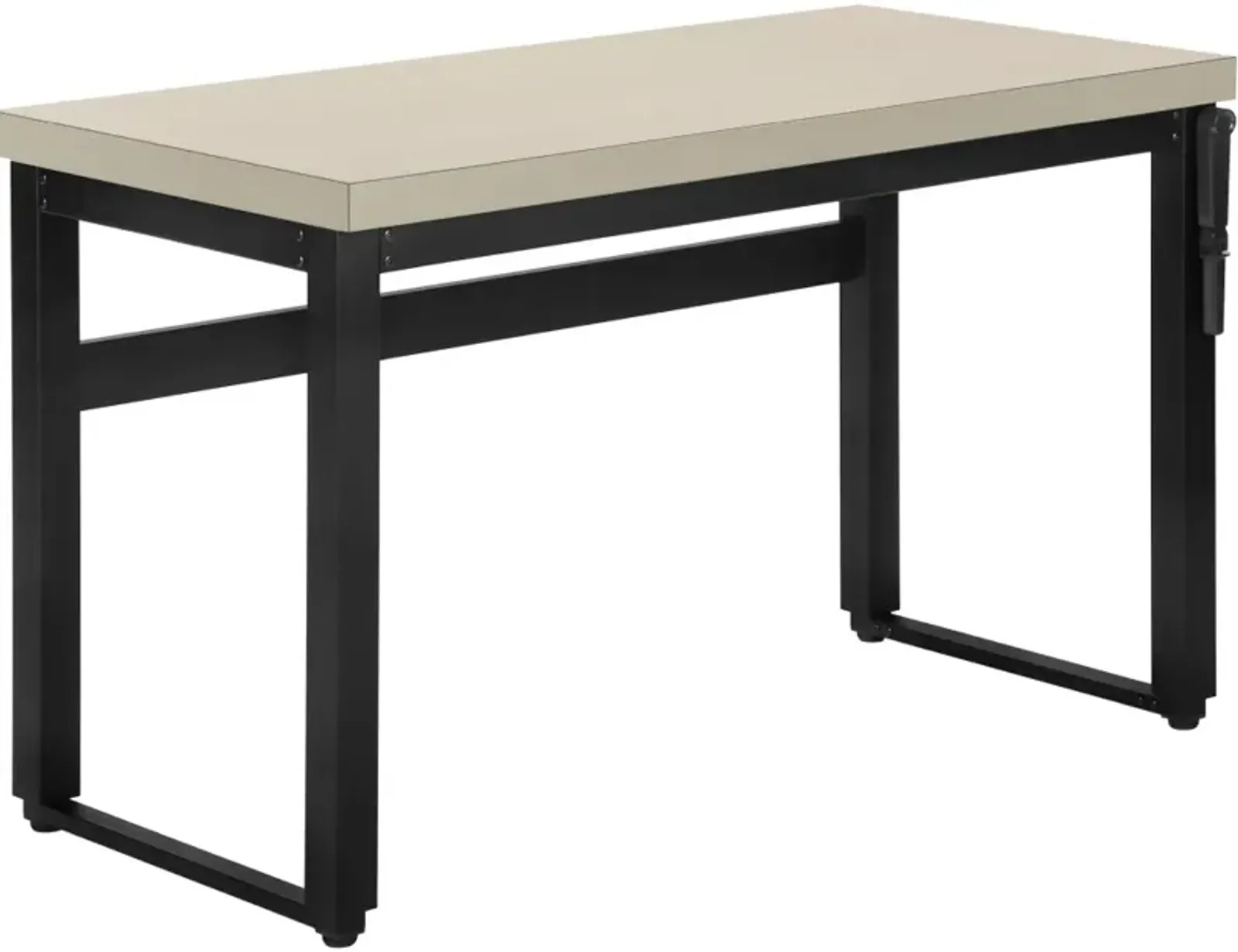 Computer Desk, Home Office, Standing, Adjustable, 48"L, Work, Laptop, Metal, Laminate, Beige, Black, Contemporary, Modern