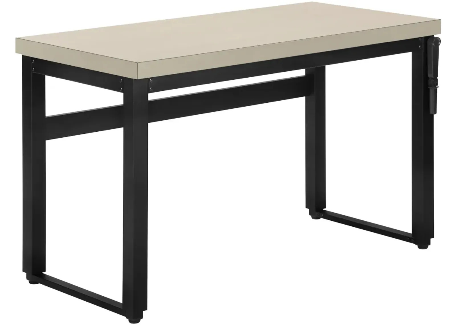 Computer Desk, Home Office, Standing, Adjustable, 48"L, Work, Laptop, Metal, Laminate, Beige, Black, Contemporary, Modern