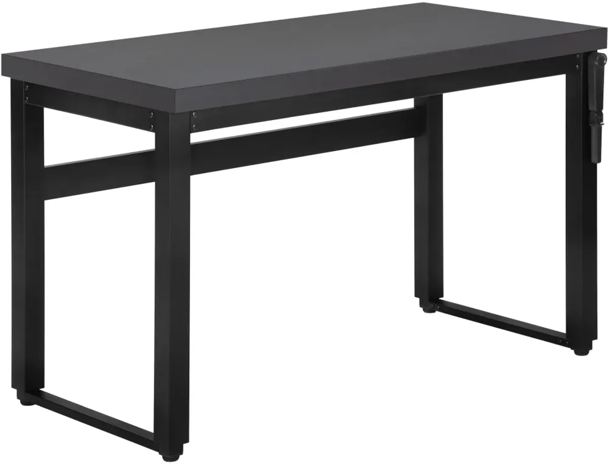 Computer Desk, Home Office, Standing, Adjustable, 48"L, Work, Laptop, Metal, Laminate, Grey, Black, Contemporary, Modern