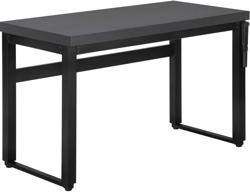 Computer Desk, Home Office, Standing, Adjustable, 48"L, Work, Laptop, Metal, Laminate, Grey, Black, Contemporary, Modern