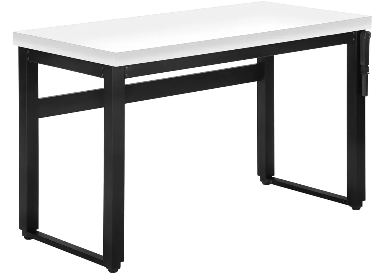 Computer Desk, Home Office, Standing, Adjustable, 48"L, Work, Laptop, Metal, Laminate, White, Black, Contemporary, Modern