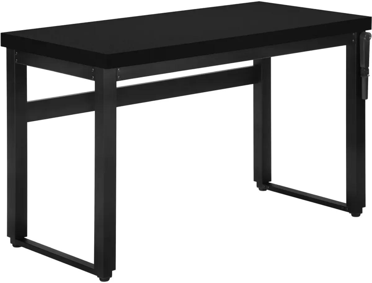 Computer Desk, Home Office, Standing, Adjustable, 48"L, Work, Laptop, Metal, Laminate, Black, Contemporary, Modern