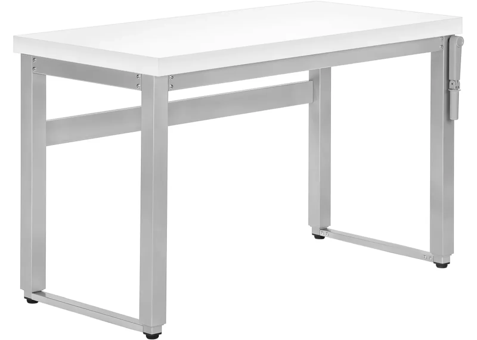 Computer Desk, Home Office, Standing, Adjustable, 48"L, Work, Laptop, Metal, Laminate, White, Grey, Contemporary, Modern