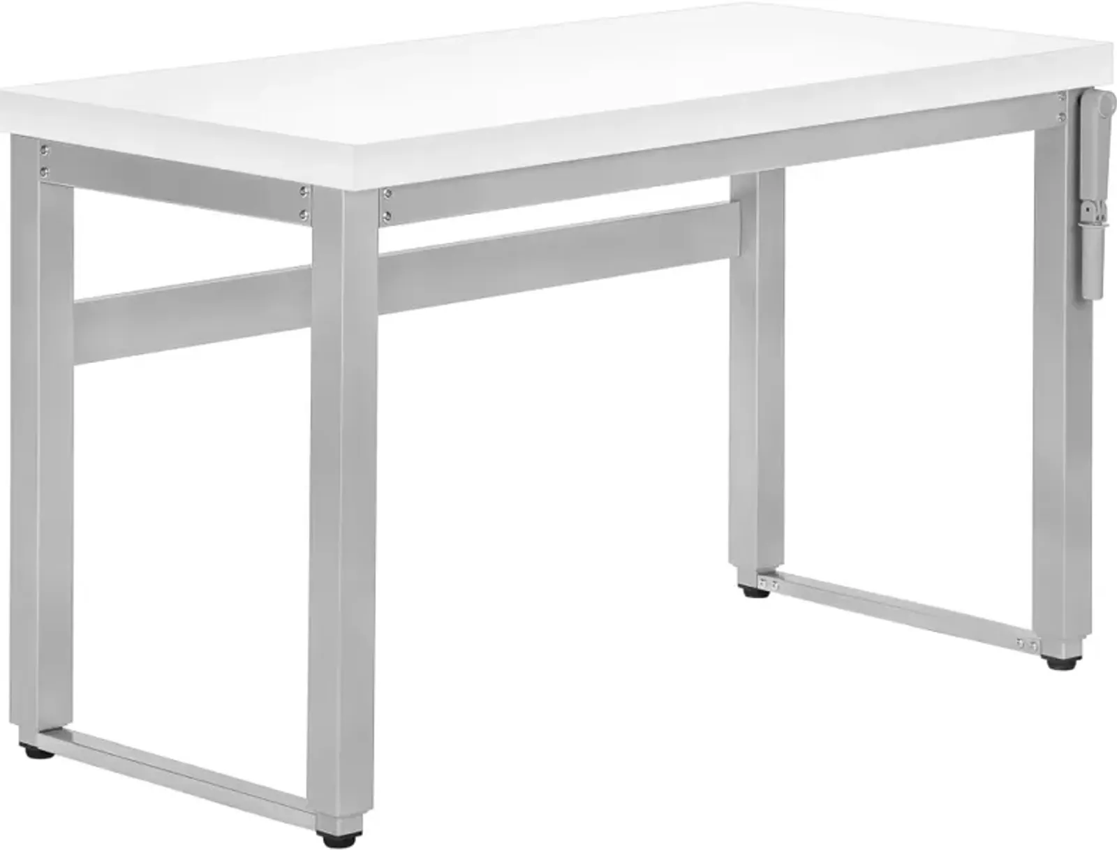 Computer Desk, Home Office, Standing, Adjustable, 48"L, Work, Laptop, Metal, Laminate, White, Grey, Contemporary, Modern