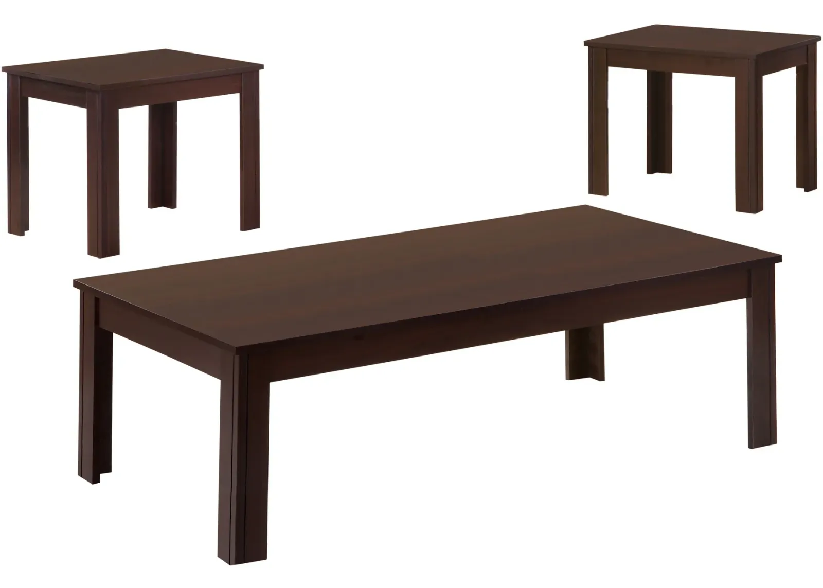 Table Set, 3Pcs Set, Coffee, End, Side, Accent, Living Room, Laminate, Brown, Transitional