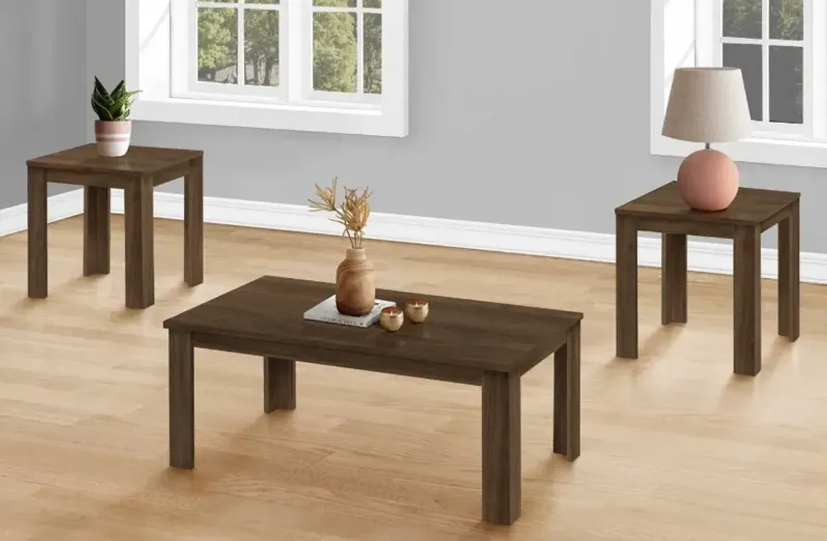 Monarch Specialties Inc. 3-Piece Dark Walnut Accent Table Set
