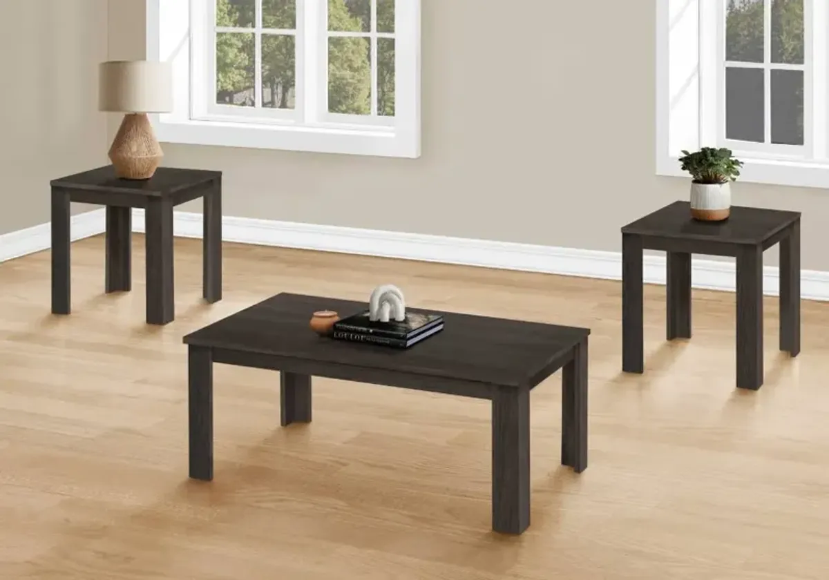 Monarch Specialties Inc. 3-Piece Brown Oak Accent Table Set