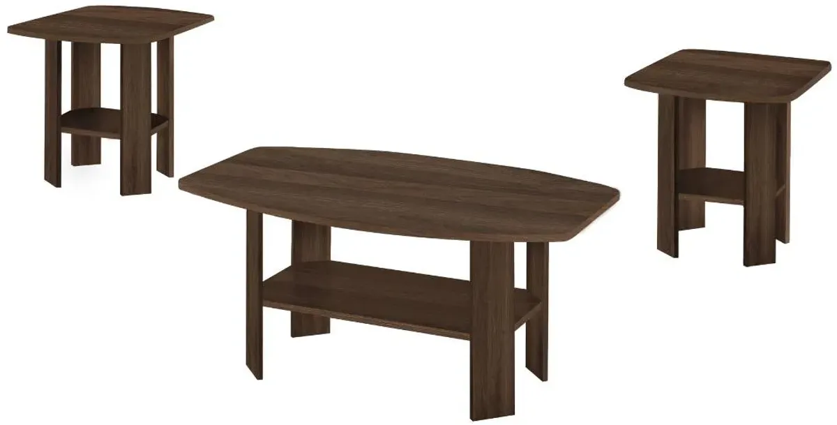 Monarch Specialties Inc. 3-Piece Dark Walnut Accent Table Set