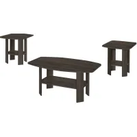 Monarch Specialties Inc. 3-Piece Brown Oak Accent Table Set