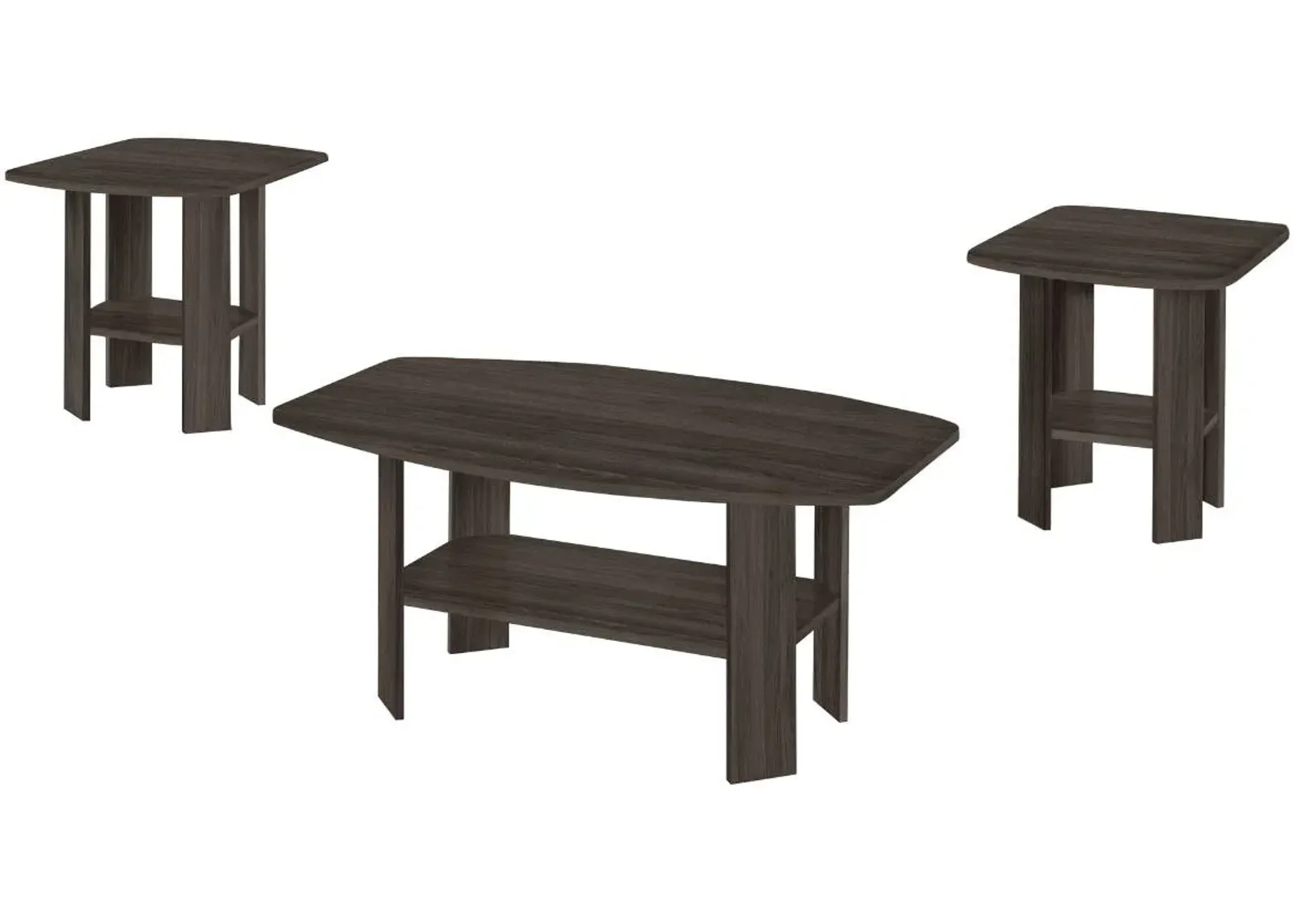 Monarch Specialties Inc. 3-Piece Brown Oak Accent Table Set