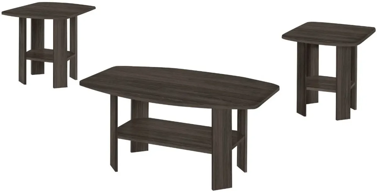 Monarch Specialties Inc. 3-Piece Brown Oak Accent Table Set