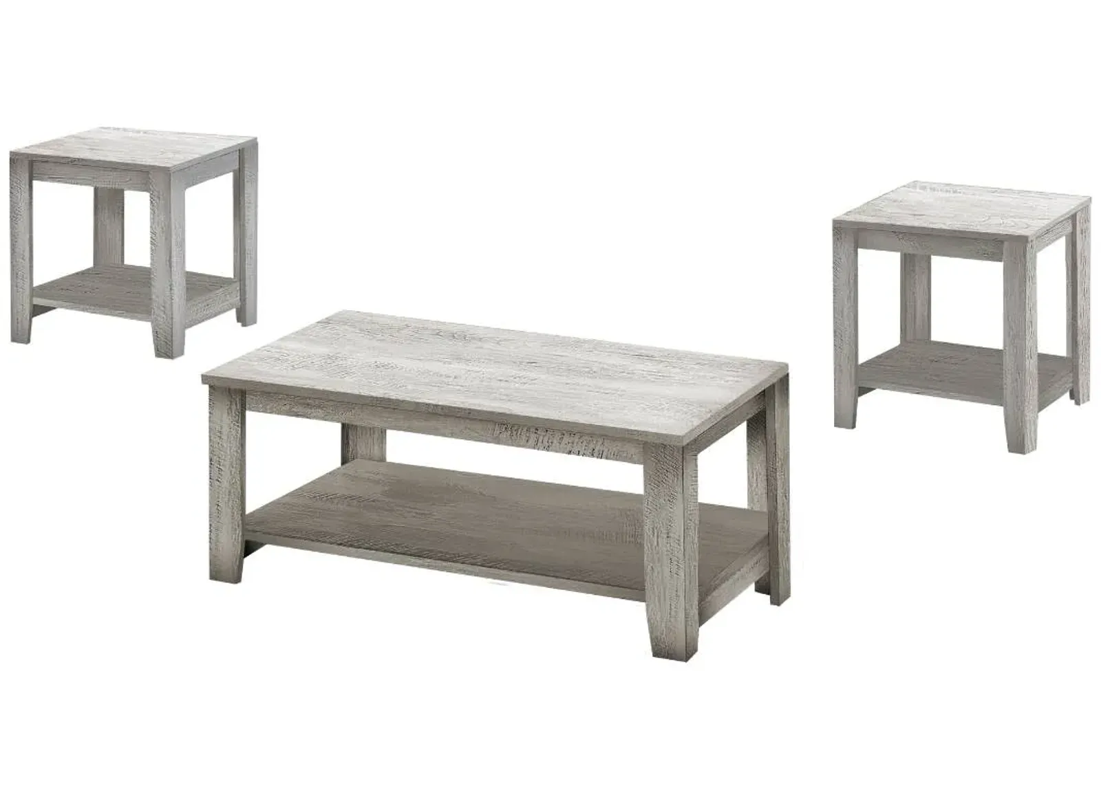 Monarch Specialties Inc. 3-Piece Industrial Grey Accent Table Set