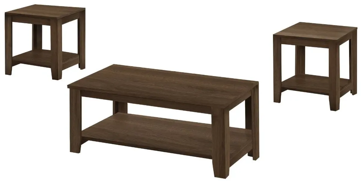 Monarch Specialties Inc. 3-Piece Dark Walnut Accent Table Set