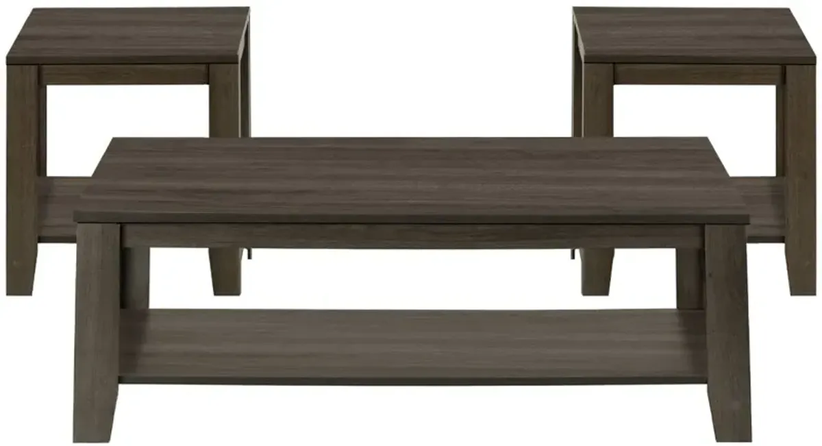 Monarch Specialties Inc. 3-Piece Brown Oak Accent Table Set