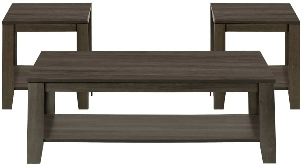 Monarch Specialties Inc. 3-Piece Brown Oak Accent Table Set