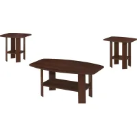 Table Set, 3Pcs Set, Coffee, End, Side, Accent, Living Room, Laminate, Brown, Transitional
