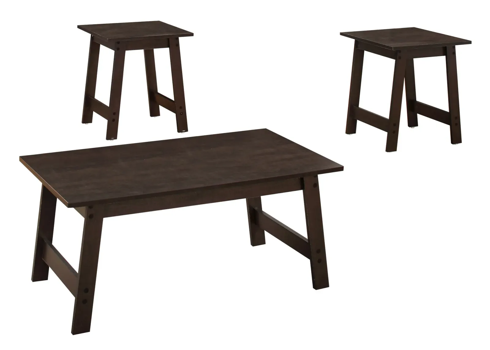 Table Set, 3Pcs Set, Coffee, End, Side, Accent, Living Room, Laminate, Brown, Transitional