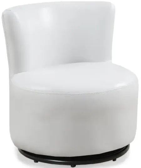 Monarch Specialties Inc. White Swivel Accent Chair