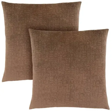 Monarch Specialties Inc. 2-Piece Light Brown 18"X 18" Pillow Set
