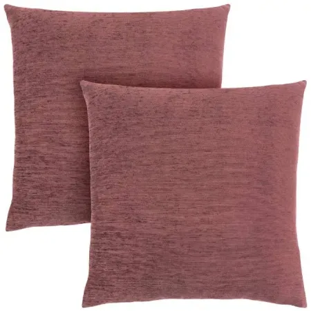 Monarch Specialties Inc. 2-Piece Dusty Rose 18"x18" Pillow Set