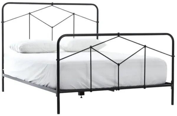Four Hands Casey Sandblasted Vintage Black King Metal Bed