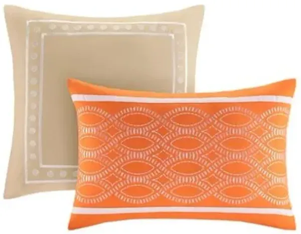 Olliix by Intelligent Design Senna Orange Twin/Twin Extra Large Comforter Set