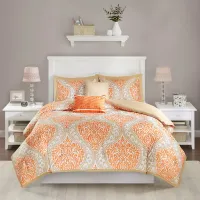 Olliix by Intelligent Design Senna Orange Full/Queen Comforter Set