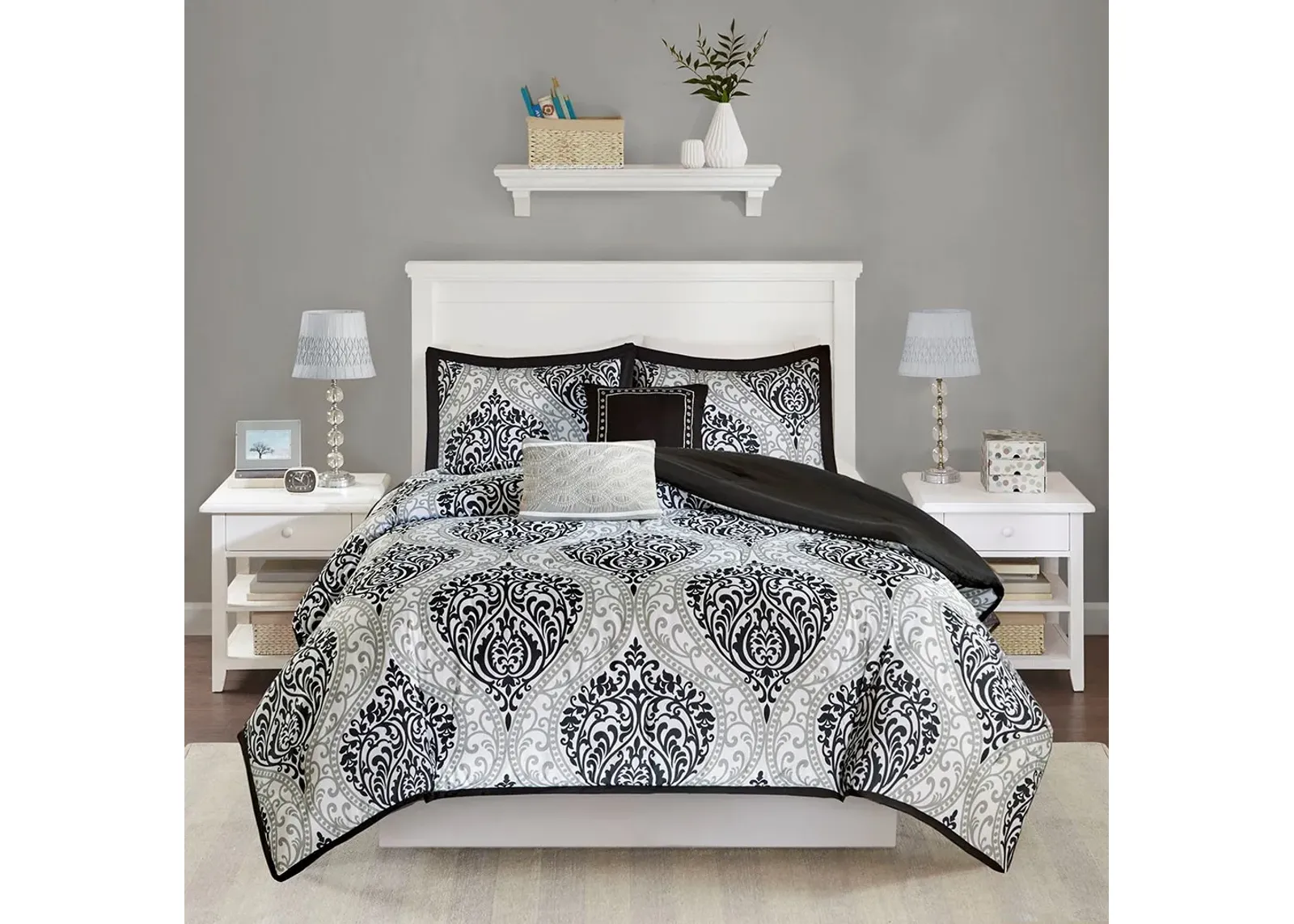 Olliix by Intelligent Design Senna Black Twin/Twin XL Comforter Set