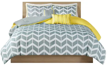 Olliix by Intelligent Design Nadia Yellow Full/Queen Comforter Set