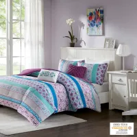 Olliix by Intelligent Design Joni Purple Twin/Twin XL Comforter Set