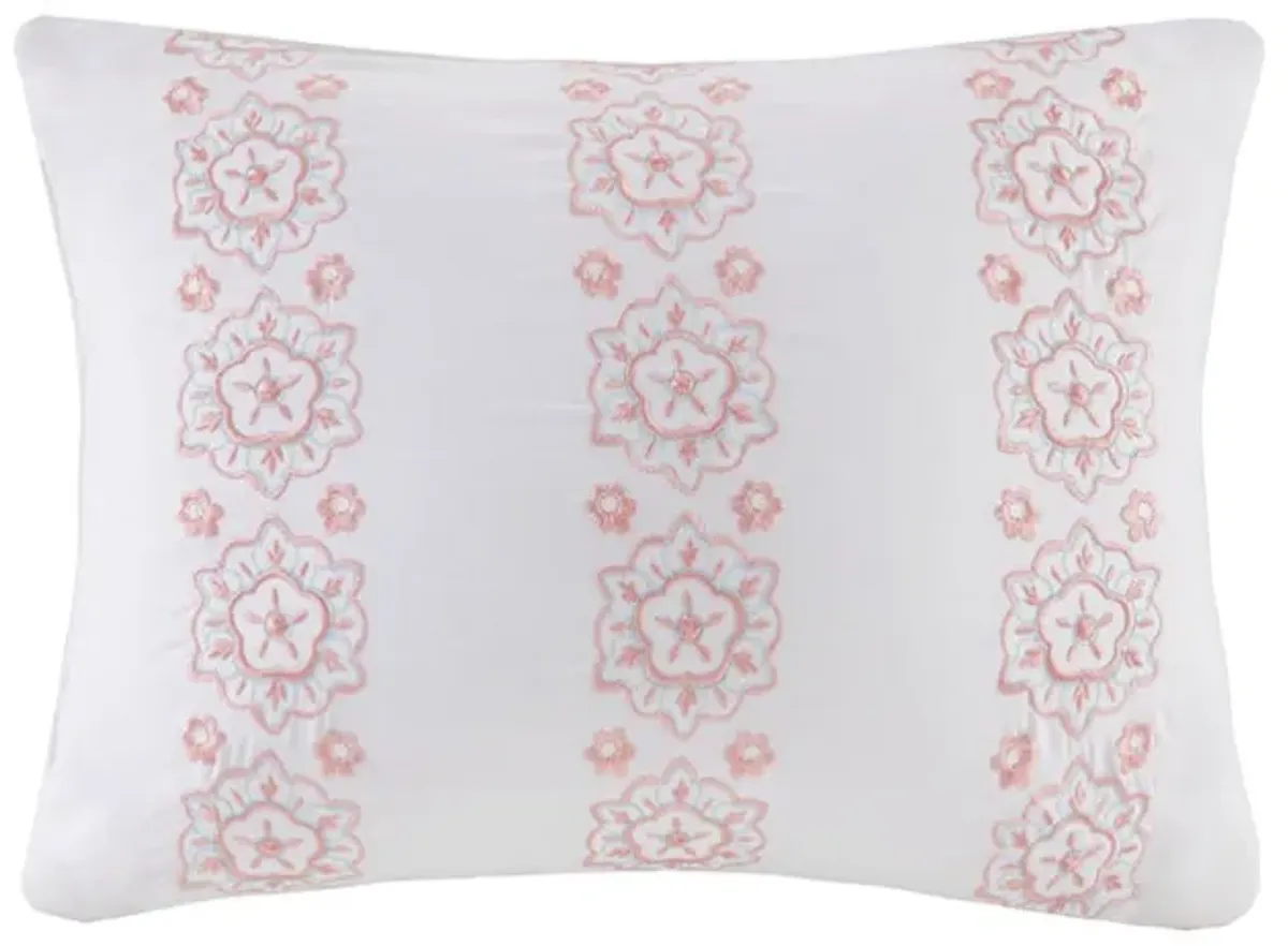Olliix by Intelligent Design Loretta Coral Queen Comforter and Sheet Set