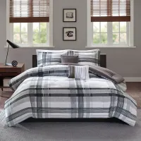 Olliix by Intelligent Design Rudy Black Twin/Twin XL Plaid Comforter Set