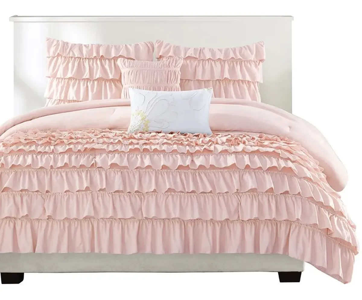 Olliix by Intelligent Design Waterfall Blush Full/Queen Comforter Set