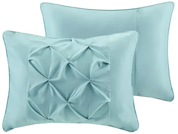 Olliix by Intelligent Design Vinnie Aqua Full Comforter and Sheet Set