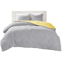 Olliix by Intelligent Design Trixie Grey Full/Queen Reversible Comforter Mini Set