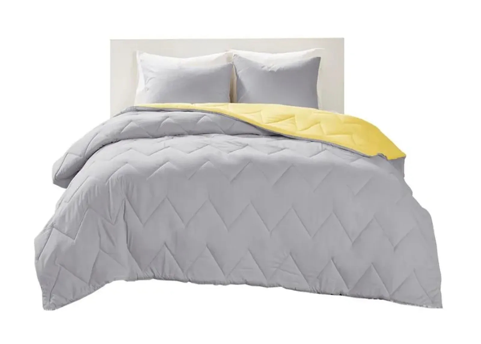 Olliix by Intelligent Design Trixie Grey Full/Queen Reversible Comforter Mini Set