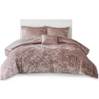 Olliix by Intelligent Design Blush Felicia Velvet Comforter Set