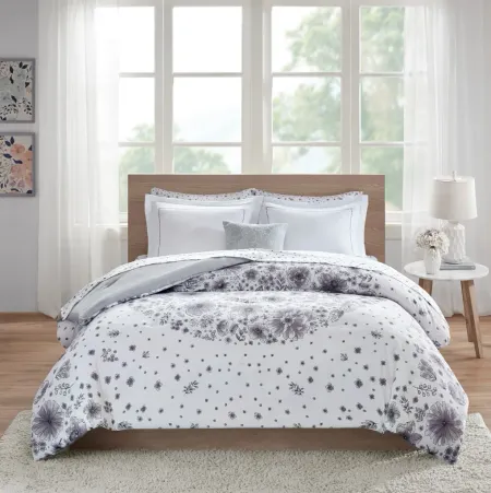 Olliix by Intelligent Design Emma Grey Full Comforter and Sheet Set
