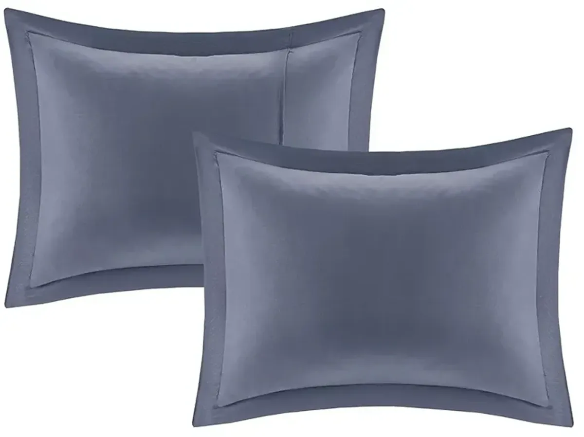 Olliix by Intelligent Design Marsden Blue and Grey Full Complete Bed and Sheets Set
