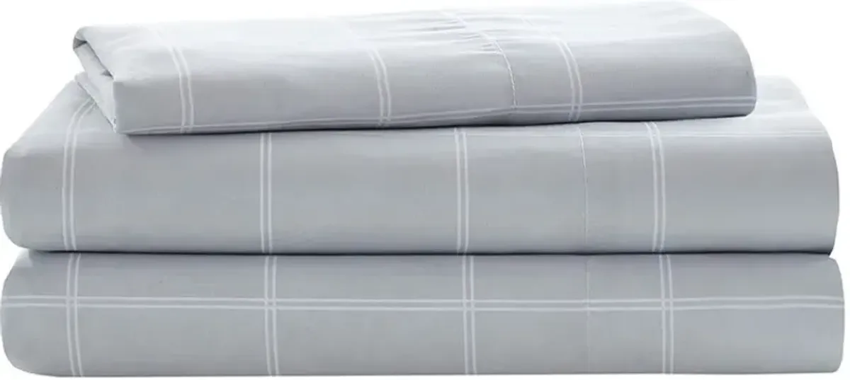 Olliix by Intelligent Design Marsden Blue and Grey Queen Complete Bed and Sheets Set